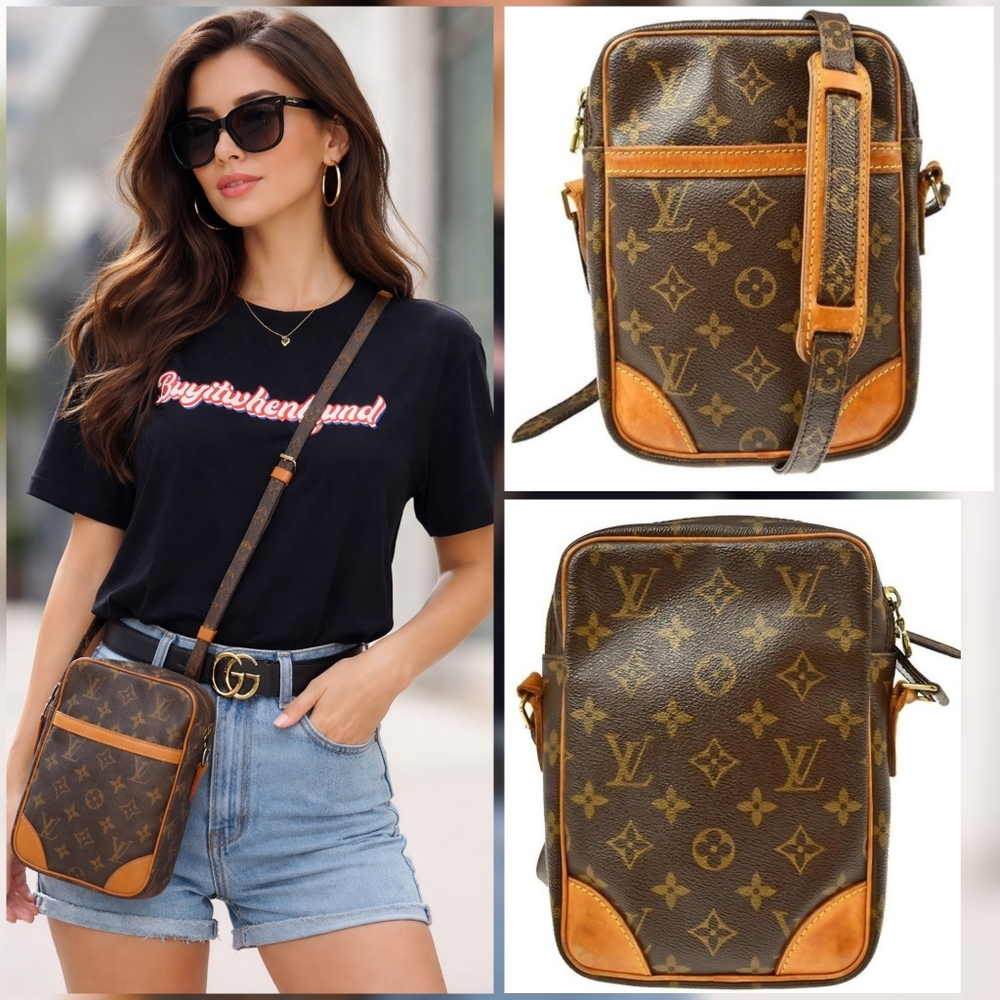 AUTHENTIC LOUIS VUITTON DANUBE CROSSBODY SHOULDER BAG MONOGRAM SD0093